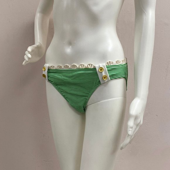 Jessica Simpson Green Striped Bikini Bottom - Picture 3 of 10